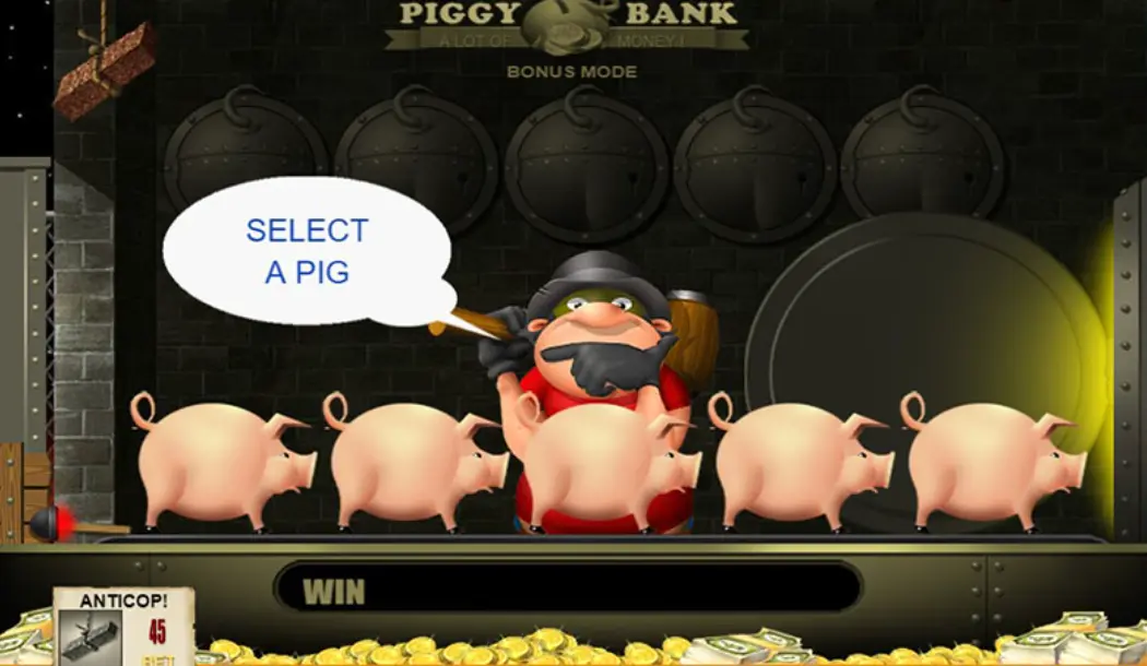 Бонус с копилкой в игровом автомата piggy bank